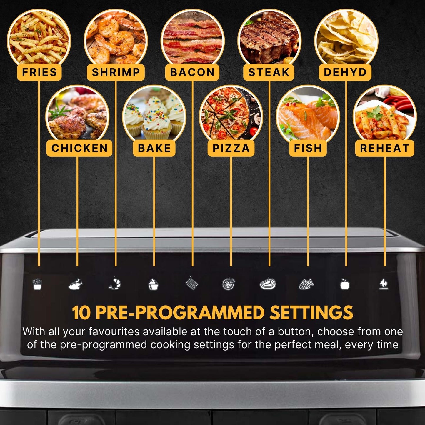 Nedis Hot Air Fryer | 2x4.2 l | Timer: 60 min | Number of preset programs: 10 | Digital
