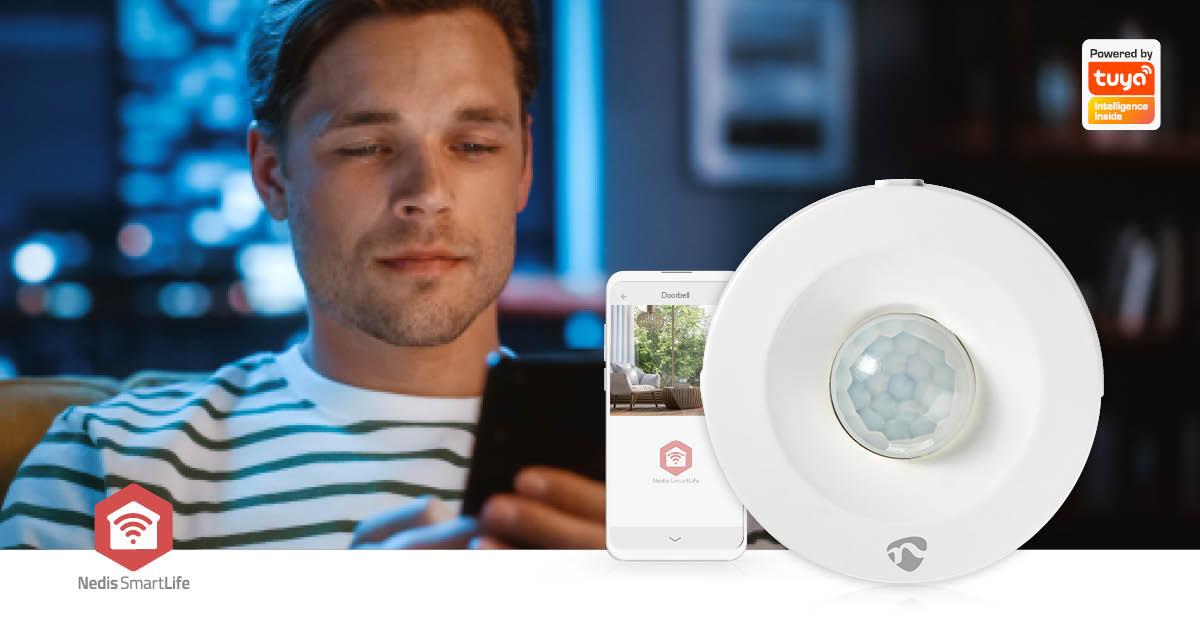 Nedis SmartLife Motion Sensor | Zigbee 3.0 | Battery Powered | IP20 | Detector angle: 120 ° | Detector range: 5 m | Max. battery life: 12 Months | White