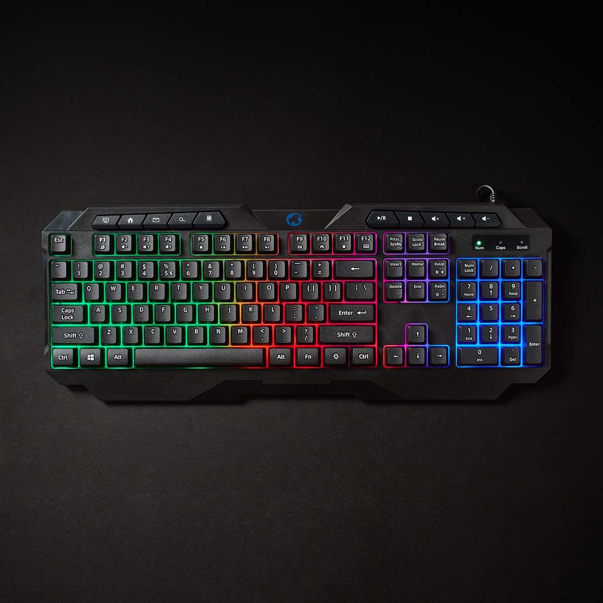 Nedis Wired Gaming Keyboard | USB Type-A | Membrane Keys | LED | QWERTY | US Layout | USB Powered | Power cable length: 1.30 m | Multimedia