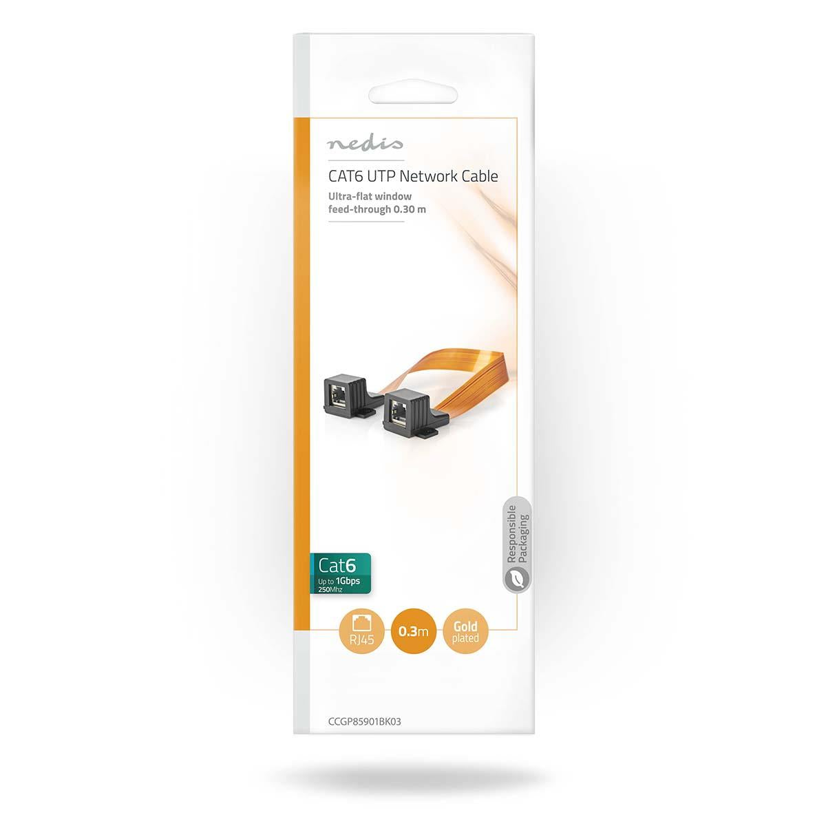 Nedis Nedis CAT5e Cable | UTP | RJ45 (8P8C) Female | RJ45 (8P8C) Female | 0.30 m | Flat | PVC | Orange | Box
