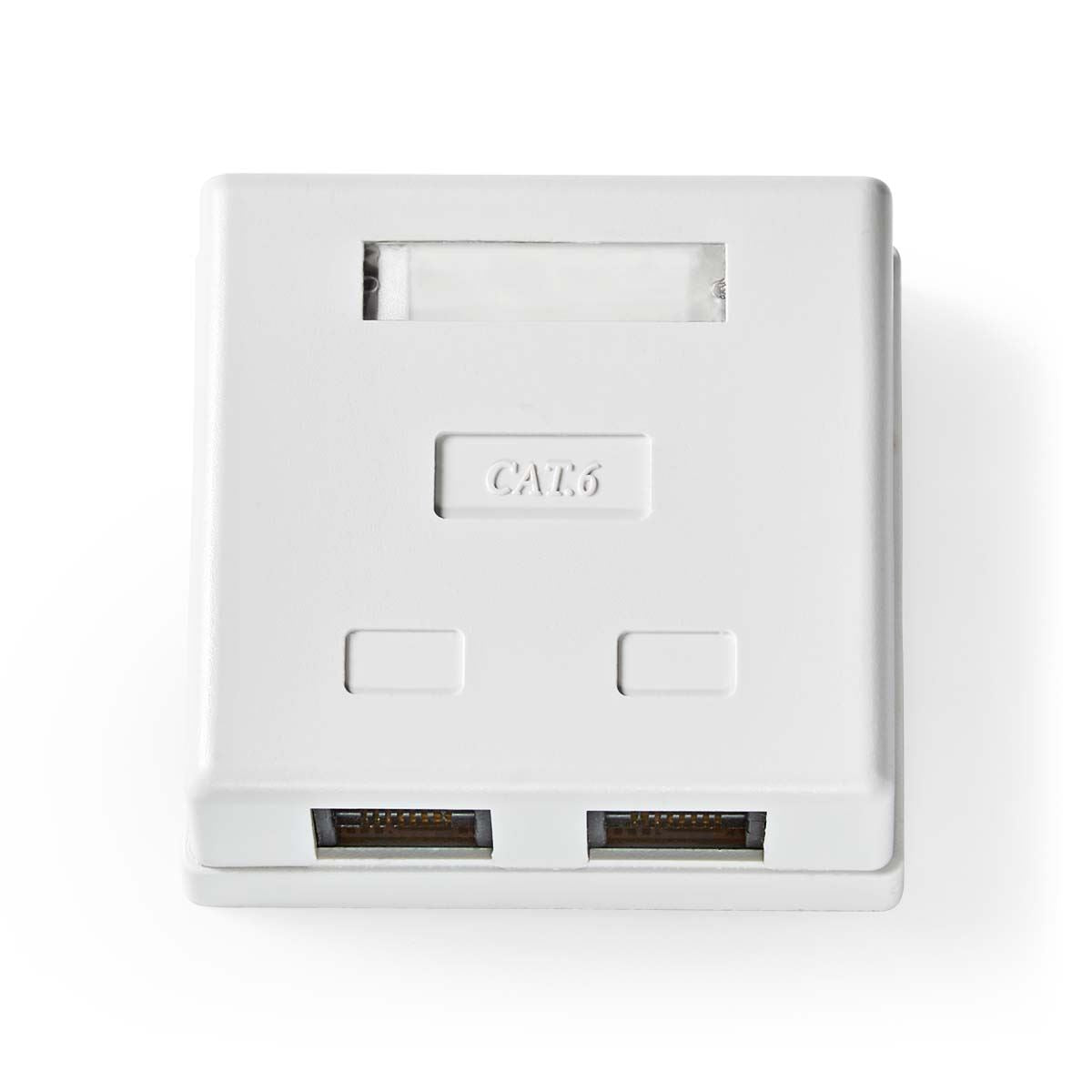Nedis Network Wall Box | On-Wall | 2 port(s) | UTP CAT6 | Straight | Female | Gold Plated | PVC | White | Envelope