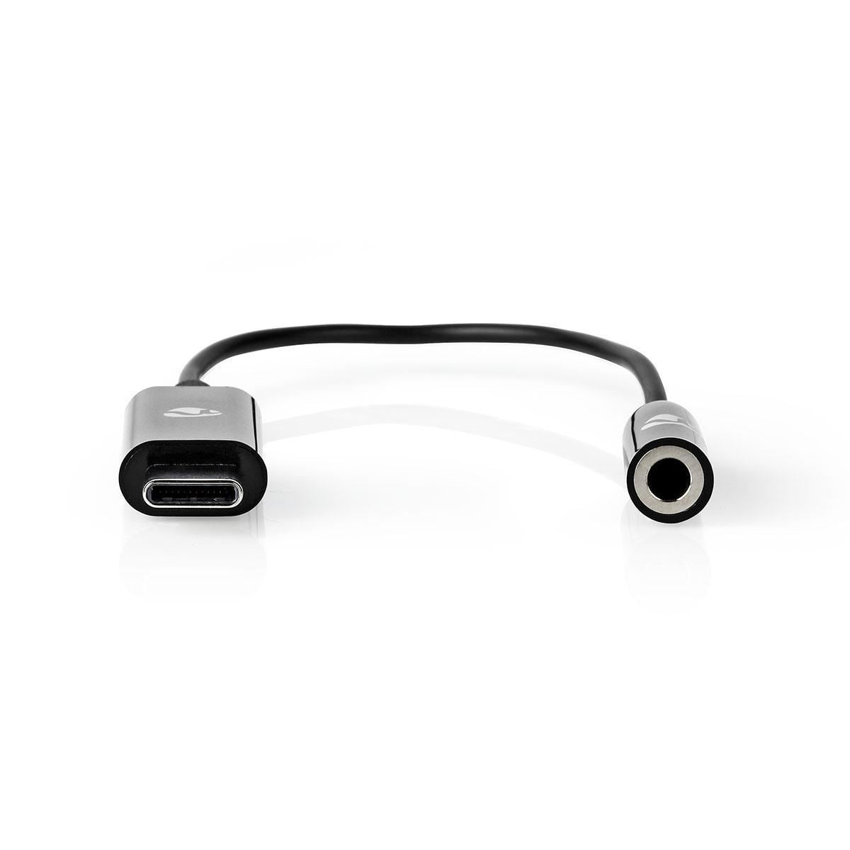 Nedis USB-C™ Adapter | USB 3.2 Gen 1 | USB-C™ Male | 3.5 mm Female | 0.15 m | Round | Nickel Plated | PVC | Black | Box