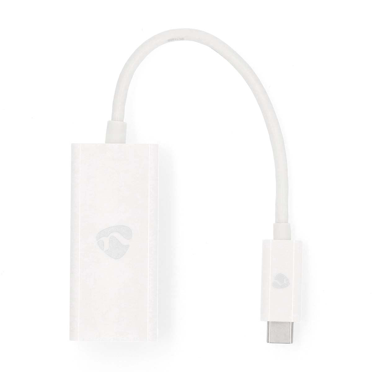 Nedis USB Network Adapter | USB 3.2 Gen 1 | 1000 Mbps | USB-C™ Male | RJ45 Female | 0.20 m | Round | Nickel Plated | Tinned Copper | White | Envelope