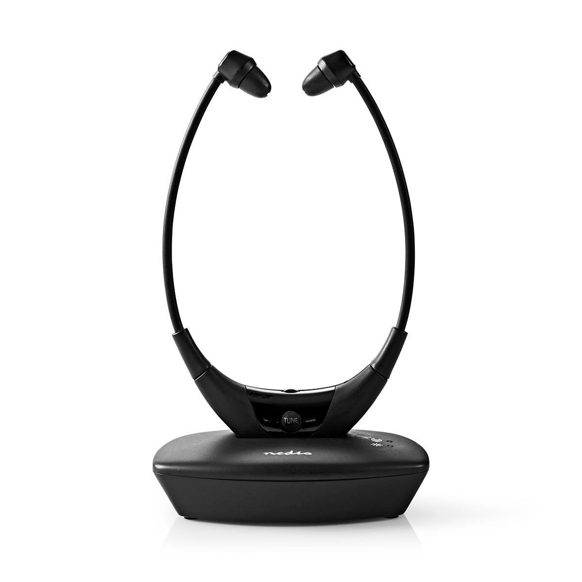 Nedis Wireless TV Headphones | RF | In-Ear | Maximum battery play time: 4.5 hrs | 35 m | Digital Audio | Charging dock | Balance control | Black