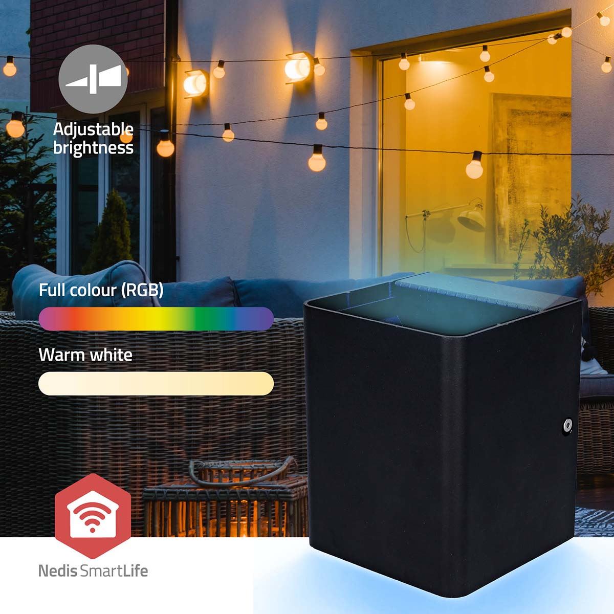 Nedis Smartlife Outdoor Light | 2 x 270 lm | Zigbee 3.0 | 12 + 4 W | RGB / Warm White | 2700 K | Aluminium | Android™ / IOS