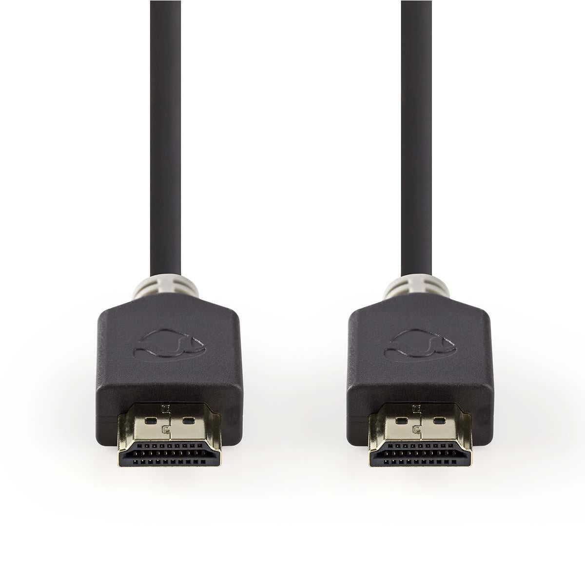 Nedis High Speed HDMI™ Cable with Ethernet | HDMI™ Connector | HDMI™ Connector | 4K@60Hz | ARC | 18 Gbps | 0.50 m | Round | PVC | Anthracite | Window Box