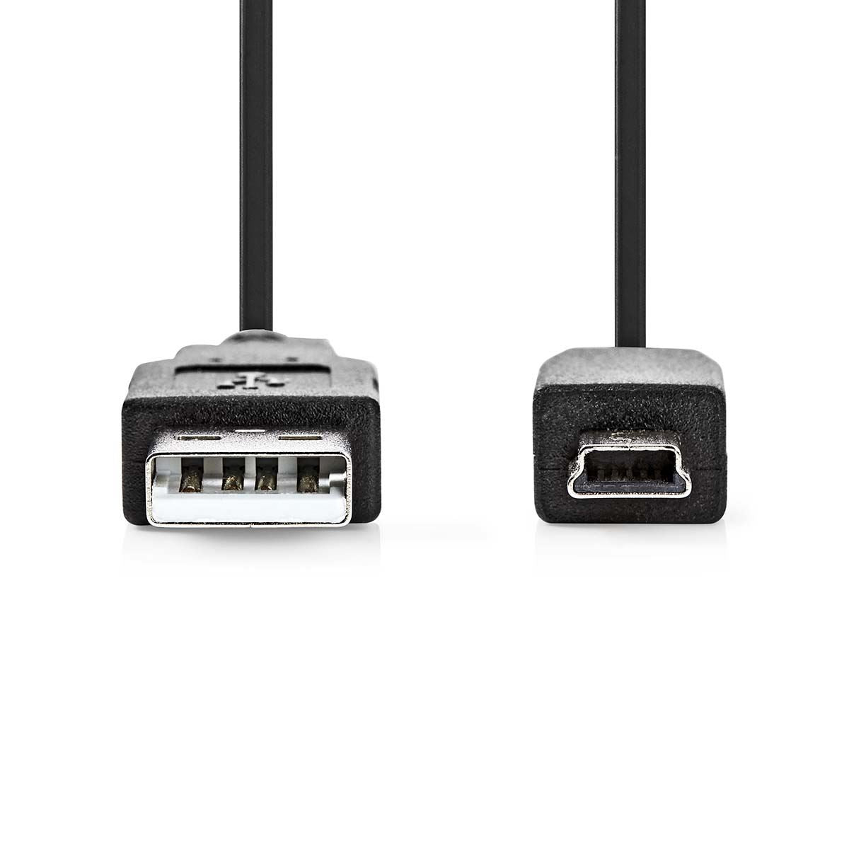 Nedis CCGB60300BK20 | USB Cable | USB 2.0 | USB-A Male | USB Mini-B 5 pin Male | 480 Mbps | Nickel Plated | 2.00 m | Round | PVC | Black | Box