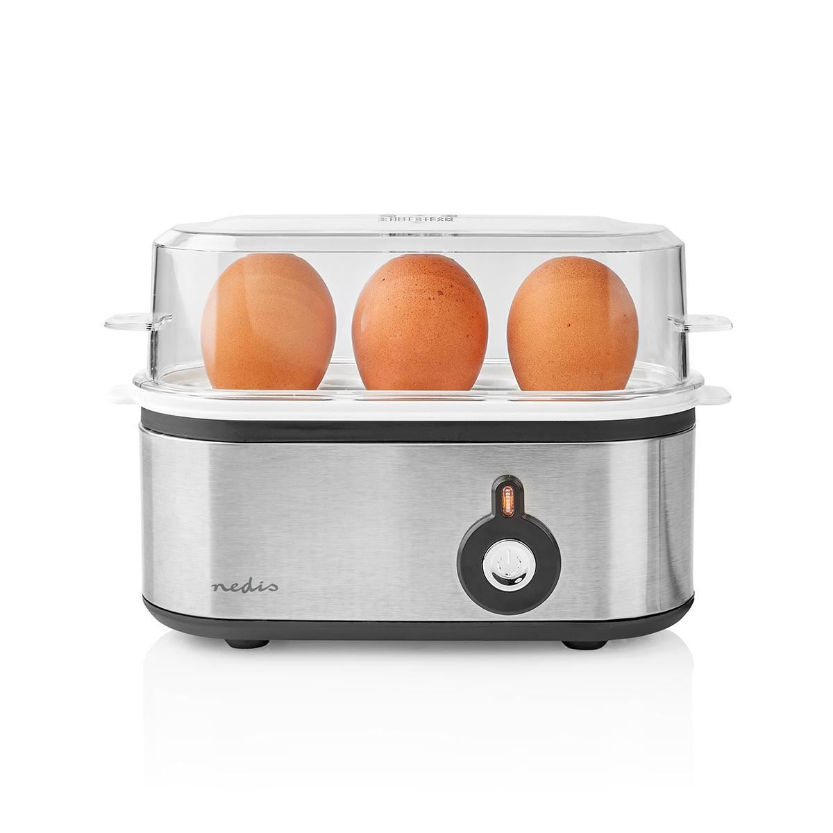 Nedis Egg Boiler | 3 Eggs | Measuring Cup | Aluminium / Black