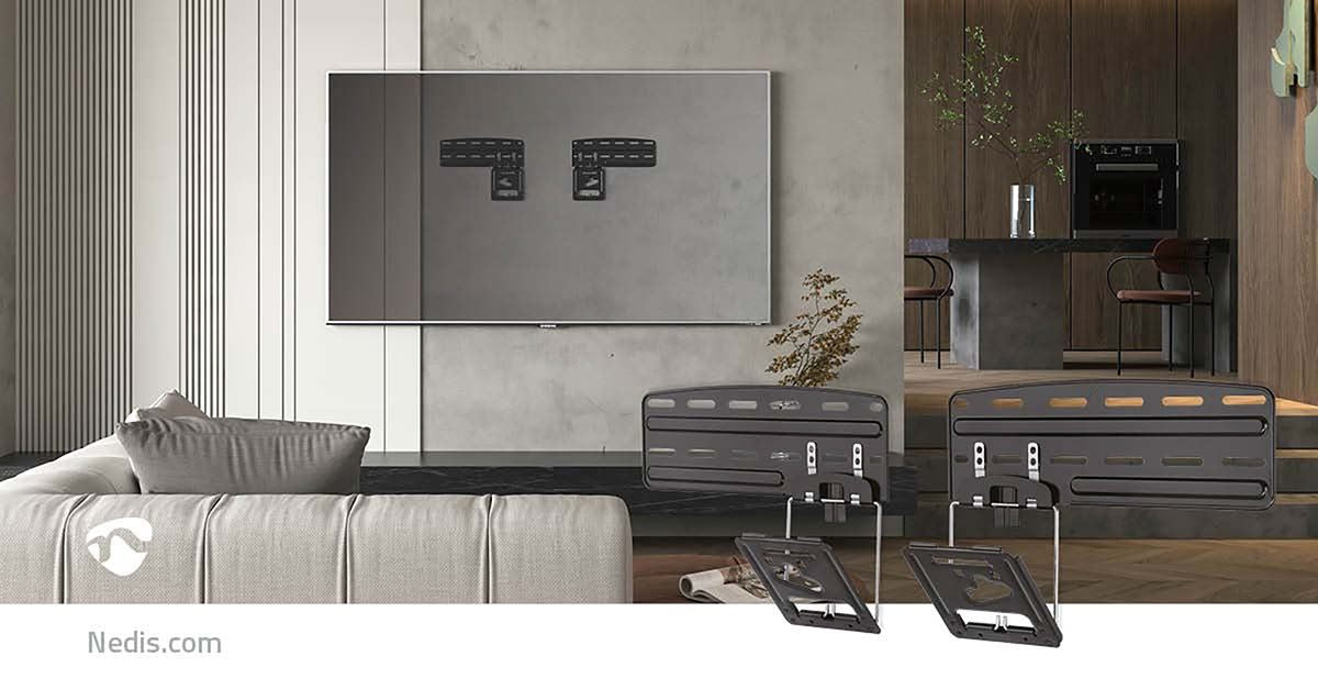 Nedis Fixed TV Wall Mount | 43 - 85 " | Maximum supported screen weight: 60 kg | Minimum wall distance: 7.50 mm | Steel | Black