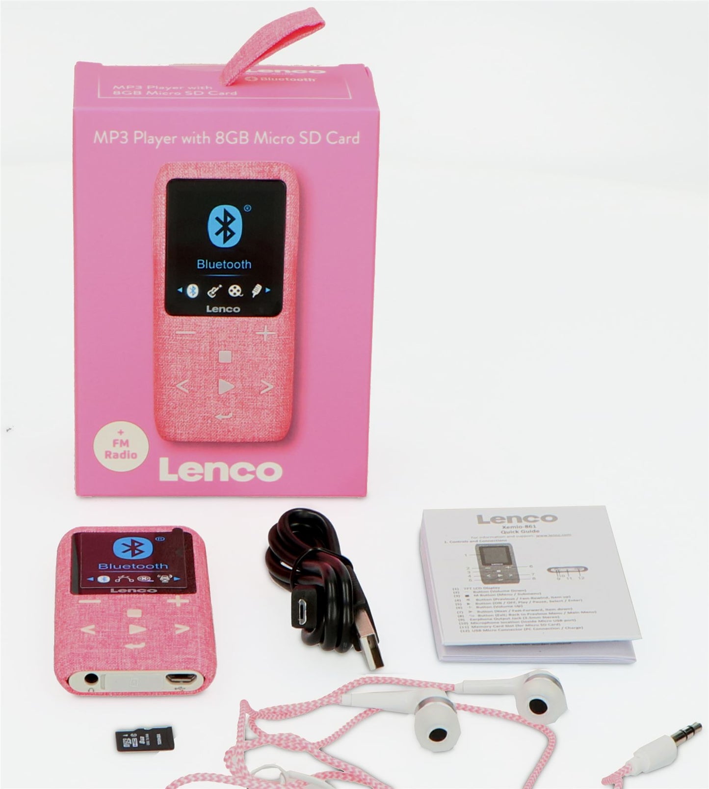 Lenco XEMIO-861PK | MP3/MP4 Player | Bluetooth® | 8GB | Micro SD Card Expansion | Pink