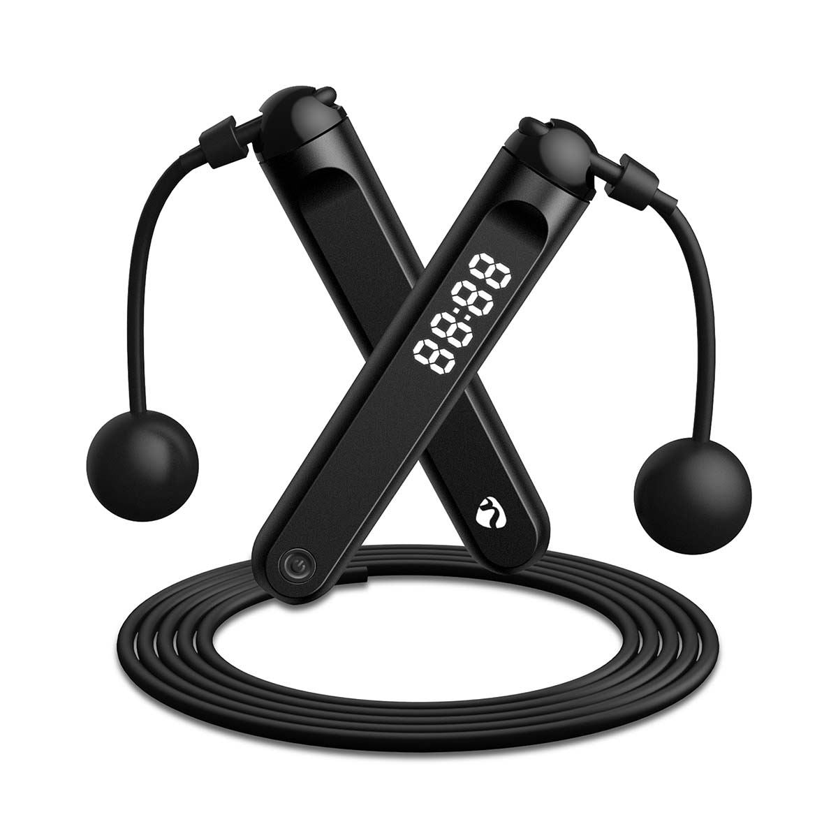 Nedis Outdoor Sports | Jumping Rope | Bluetooth® | Dual Hall sensor | LED Display | Cordless balls / Drawstring Bag | Black