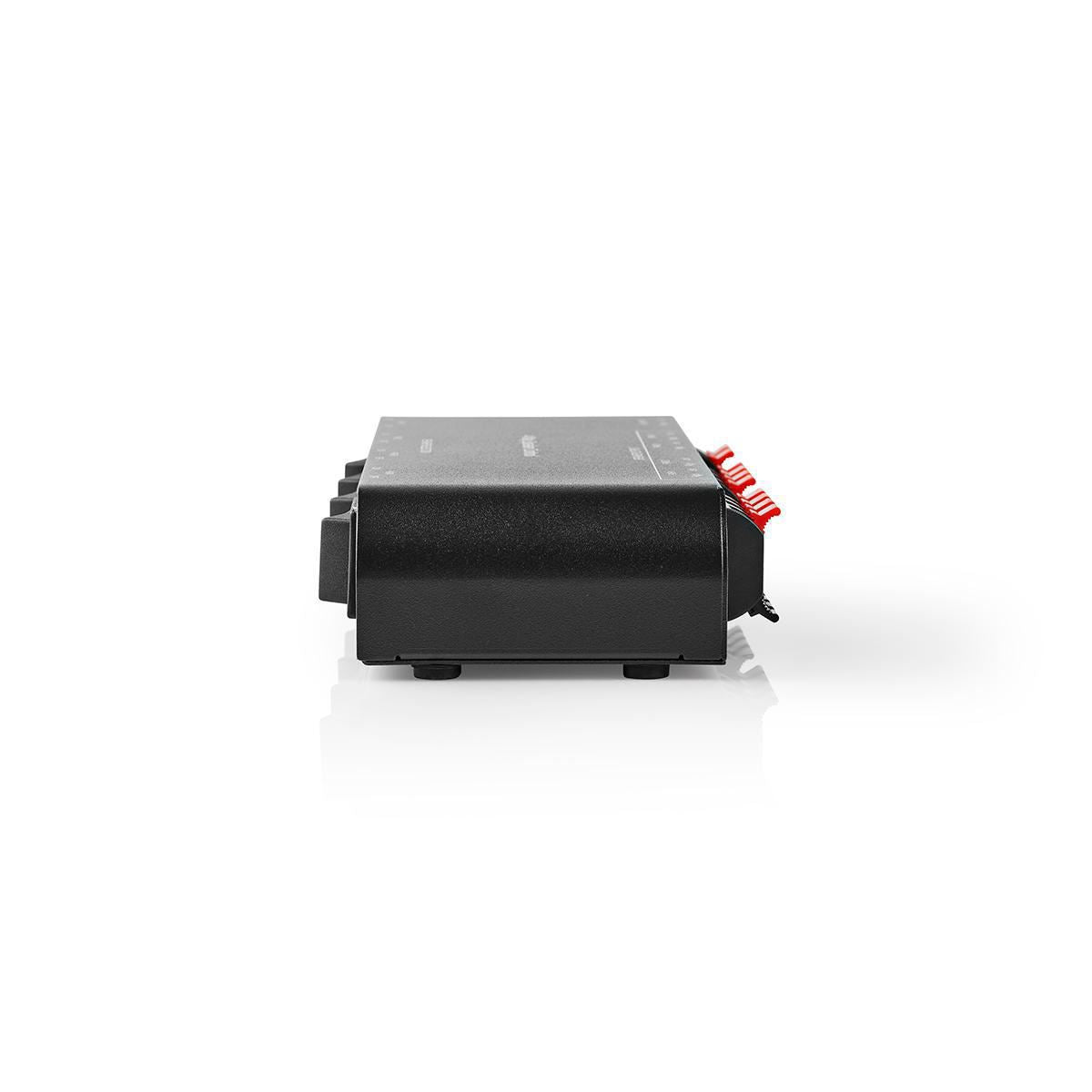 Nedis Speaker Control Switchbox | 4 port(s) | Terminal Clamps | Speaker impedance: 4-16 Ohm | Maximum load per channel: 200 W | Aluminium | Black