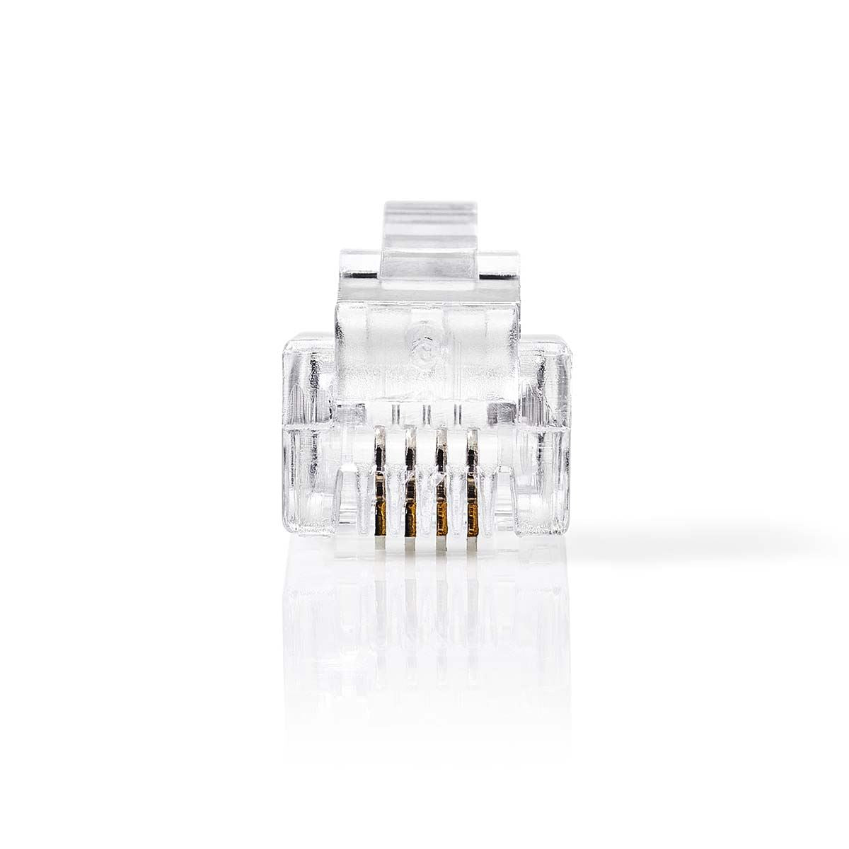 Nedis Telecom Connector | Connector type: RJ11 | Straight | Plating: Gold Plated | PVC | Transparent