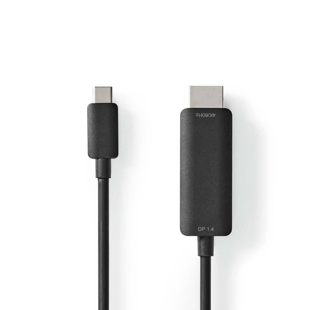 Nedis USB-C™ Adapter | USB 3.2 Gen 1 | USB-C™ Male | HDMI™ Connector | 4K@60Hz | 2.00 m | Round | Nickel Plated | PVC | Black | Box