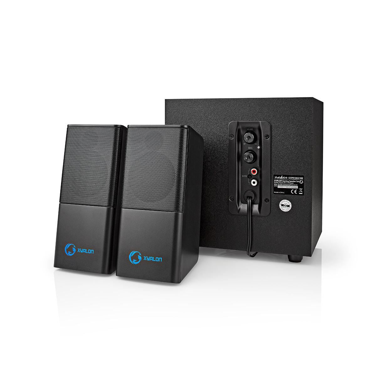 Nedis Gaming Speaker | Speaker channels: 2.1 | USB Powered | 3.5 mm Male | 30 W | Without Lighting | Volume control