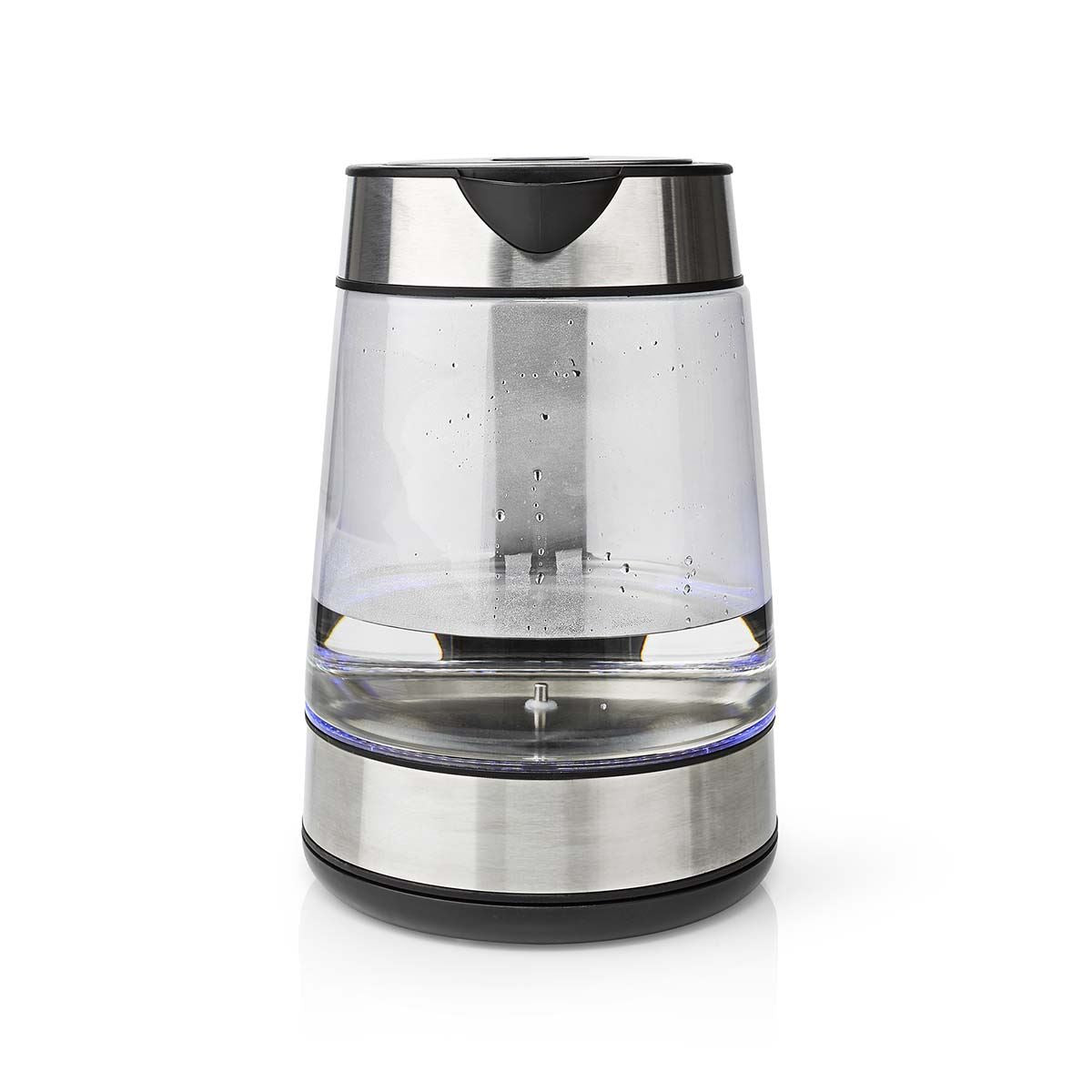 Nedis Electric Kettle | 1.7 l | Glass | Transparent | 60,70,80,90,100 °C | Temperature indicator | Rotatable 360 degrees | Concealed heating element | Strix® controller | Boil-dry protection