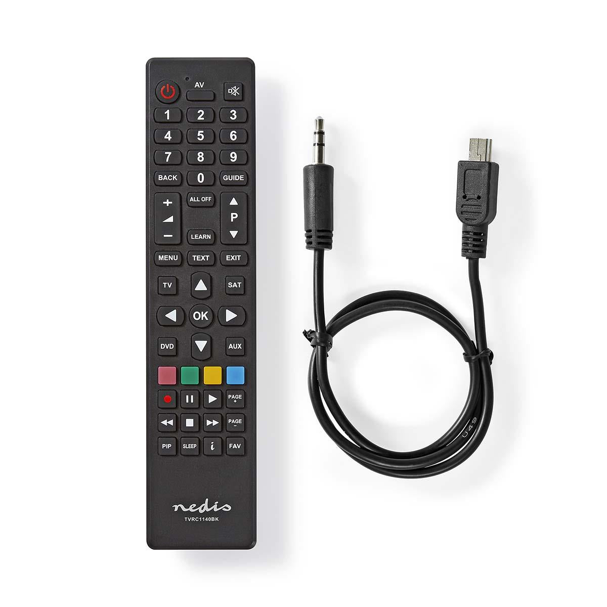 Nedis Universal Remote Control | Programmable | 4 Devices | Clear Lay-out | Infrared | Black