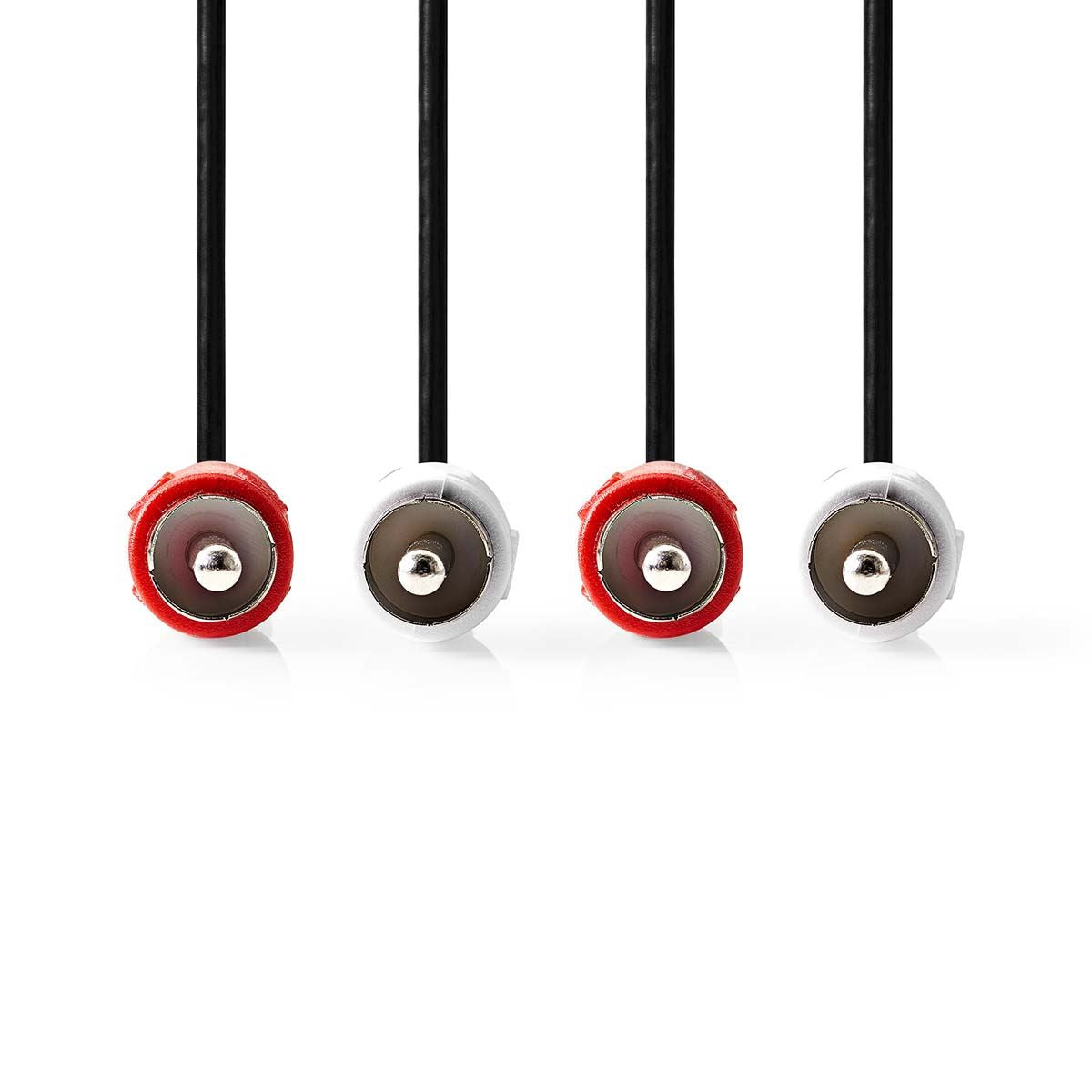 Nedis Stereo Audio Cable | 2x RCA Male | 2x RCA Male | Nickel Plated | 10.0 m | Round | Red / White | Label