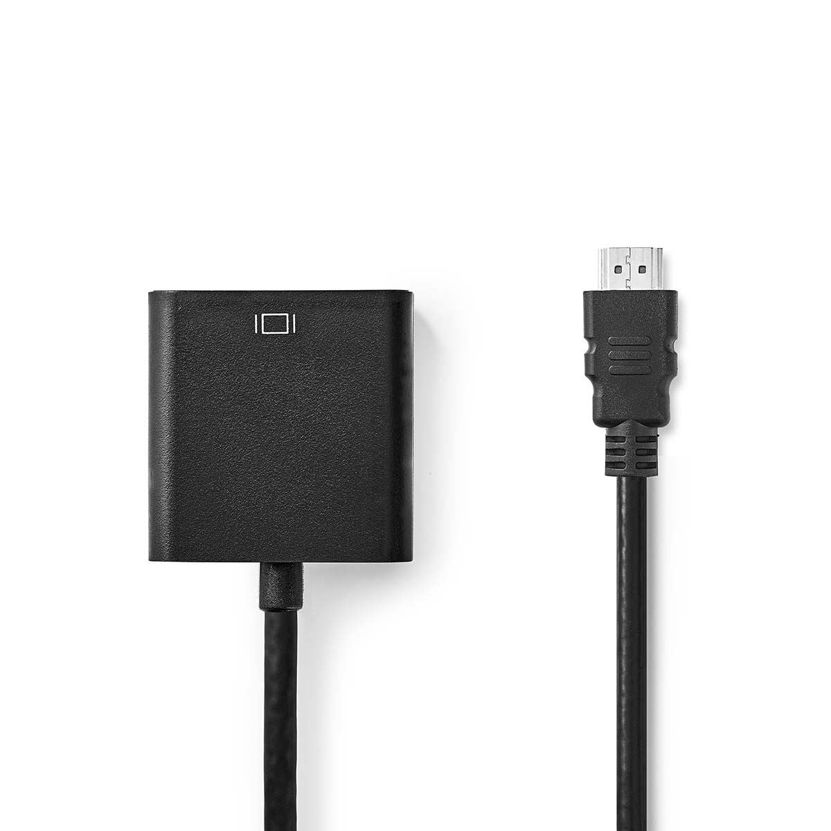Nedis HDMI™ Adapter | HDMI™ Connector | VGA Female / 3.5 mm Female | Nickel Plated | Straight | PVC | Black | 1 pcs | Box | 17.081.151
