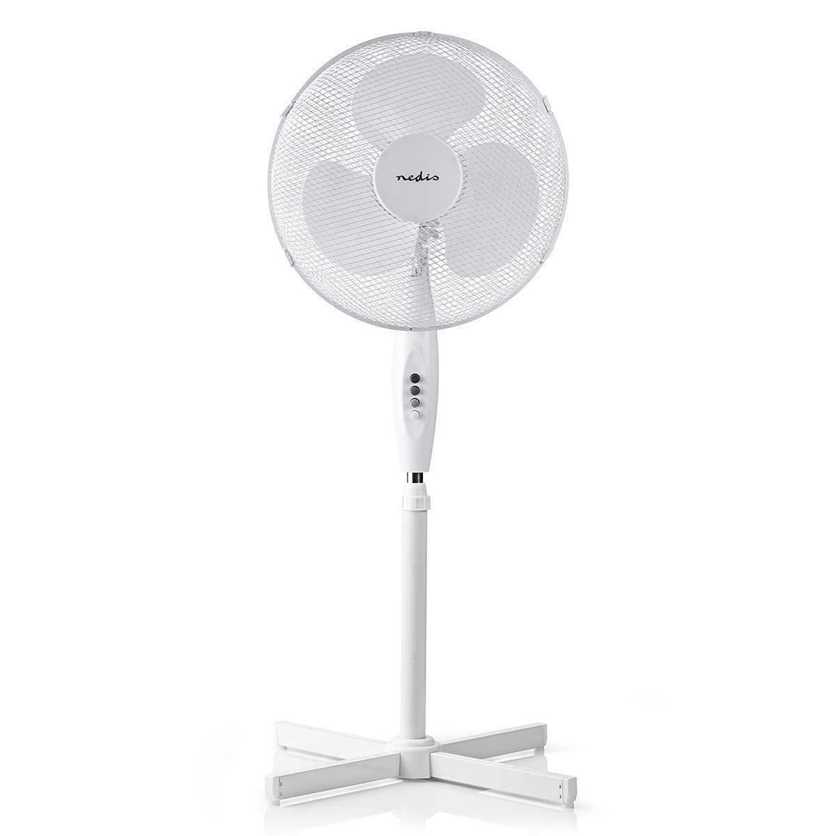 Nedis Stand Fan | Diameter: 400 mm | 3-Speed | Oscillation | 45 W | Adjustable height | White