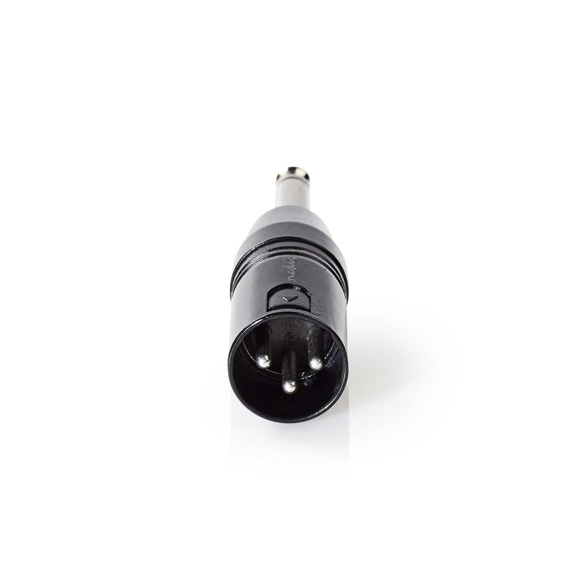 Nedis XLR Adapter | XLR 3-Pin Male | 6.35 mm Male | Nickel Plated | Straight | Metal | Black | 1 pcs | Polybag