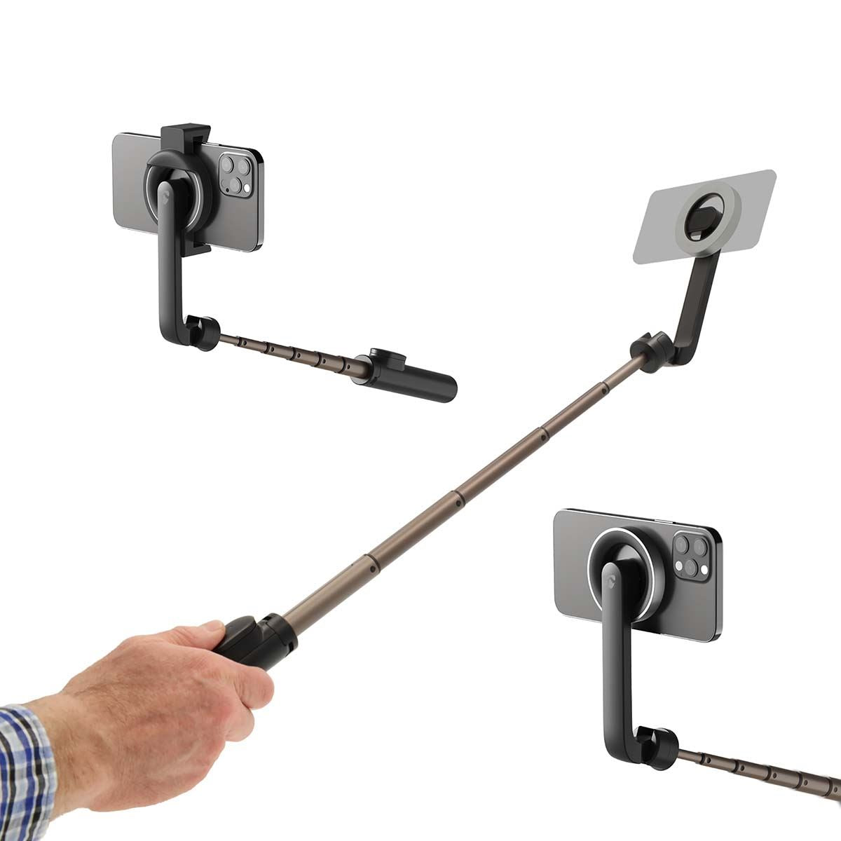 Nedis Bluetooth® Selfie Stick | Bluetooth® version: 5.0 | Maximum screen size: 7 " | Folded lenght: 17 cm | Unfolded length: 61 cm | Maximum weight capacity: 1000 g | Battery Powered