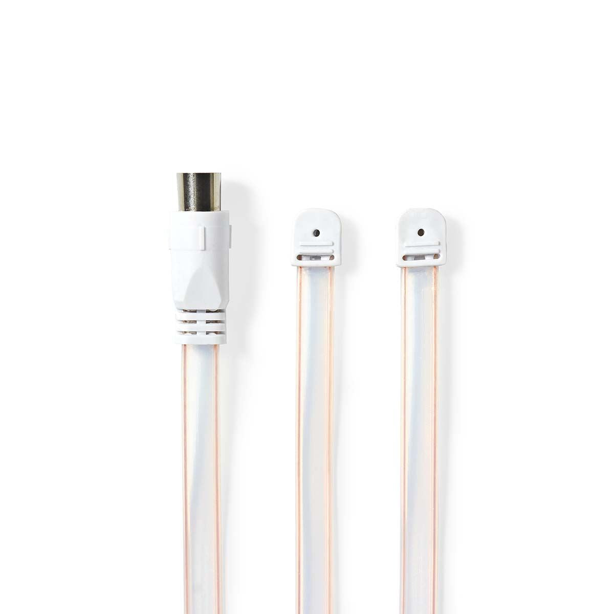 Nedis Coax Cable | IEC (Coax) Male | Open | Nickel Plated | 50 Ohm | Unshielded | 1.90 m | Flat | PVC | White | Box