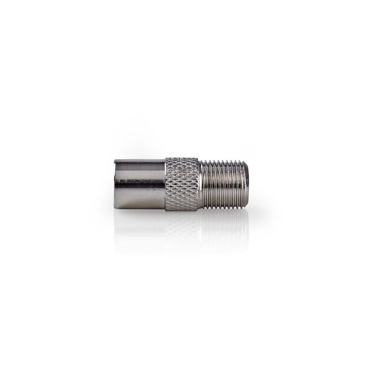 Nedis Satellite & Antenna Adapter | F Female | IEC (Coax) Male | Nickel Plated | 75 Ohm | Straight | Metal | Silver | 1 pcs | Box