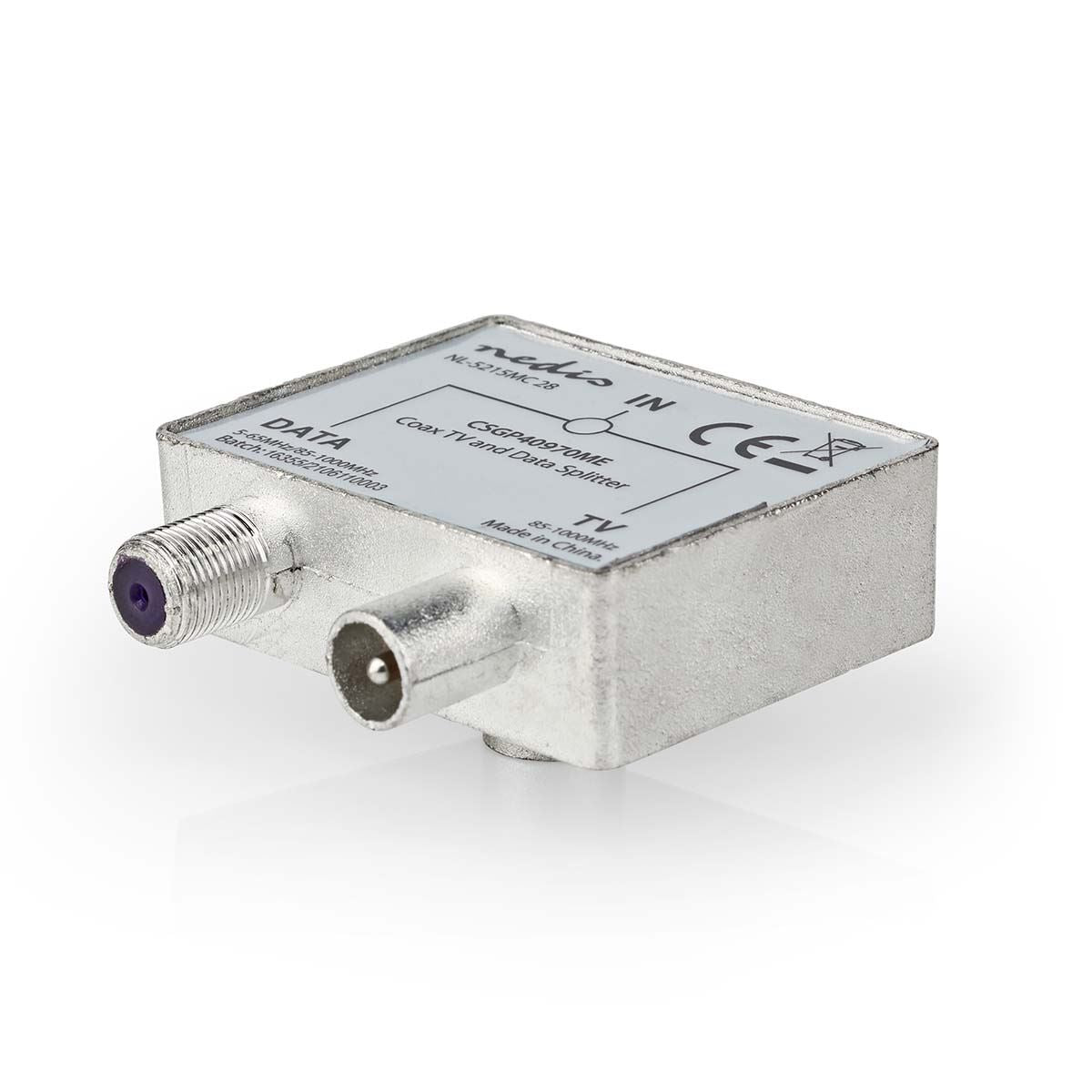Nedis Satellite & Antenna Adapter | IEC (Coax) Female | F Female / IEC (Coax) Male | Nickel Plated | 75 Ohm | Straight | Metal | Metal / Silver | 1 pcs | Box