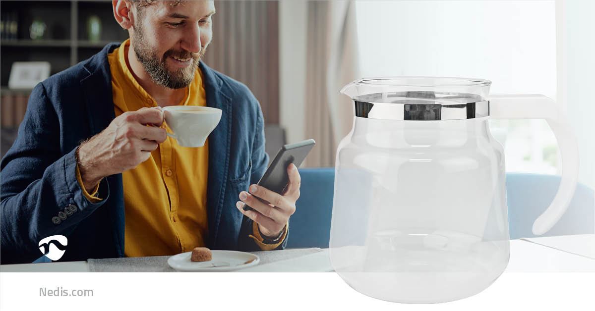 Nedis Glass Coffee Jug | Compatible with: Moccamaster K / KB/ 1 0PL / Excellent 10S | 1.2 l | White
