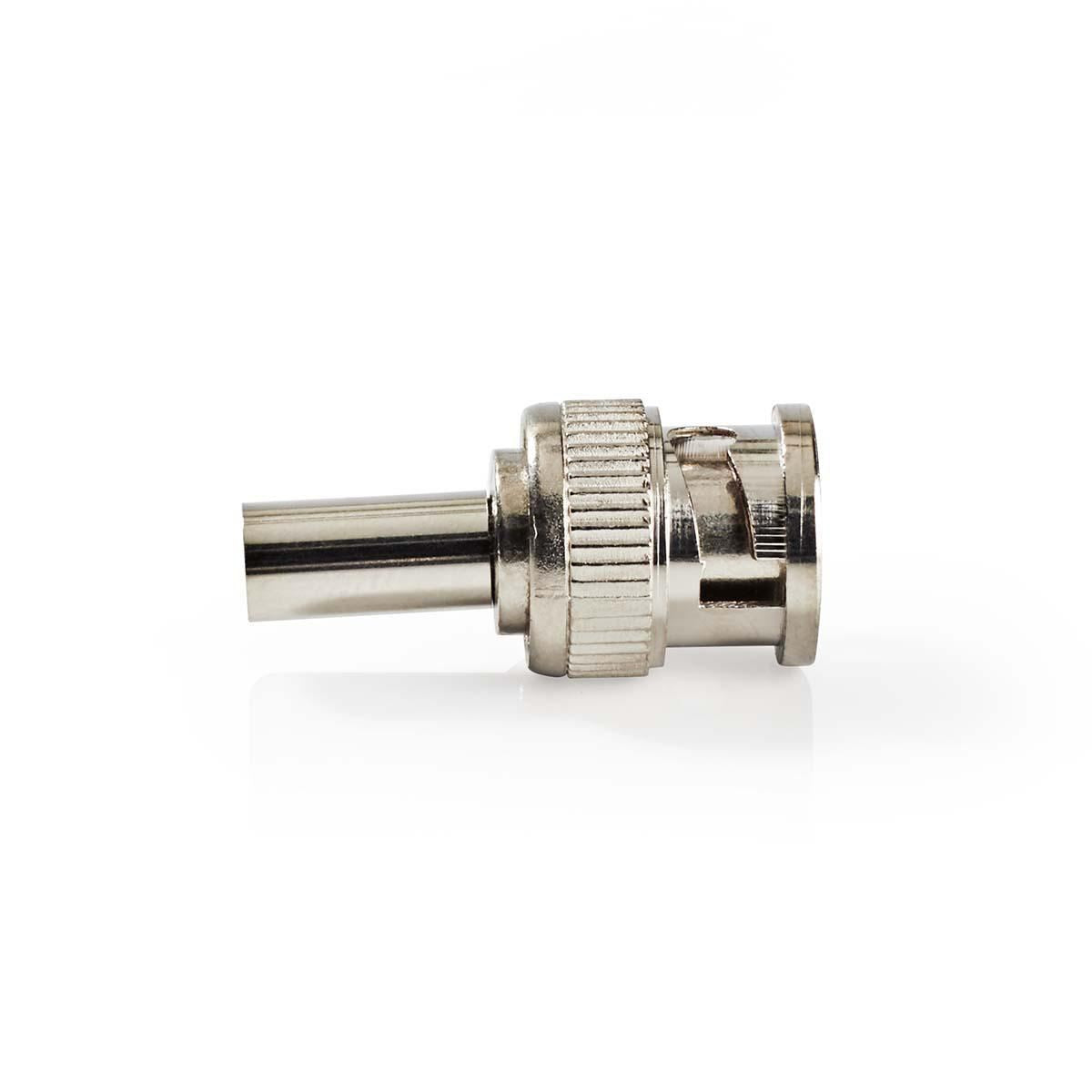 Nedis BNC Connector | Straight | Male | Nickel Plated | 50 Ohm | Crimp | Cable input diameter: 6.0 mm | Steel | Silver | 25 pcs | Envelope