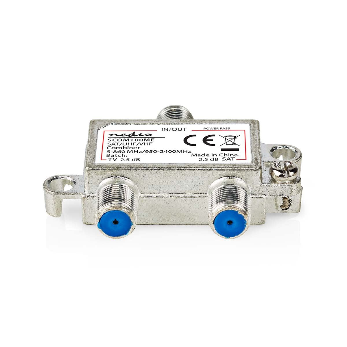 Nedis Satellite Combiner | 5-862 MHz | 950-2400 MHz | 75 Ohm | Power pass | Zinc | Silver