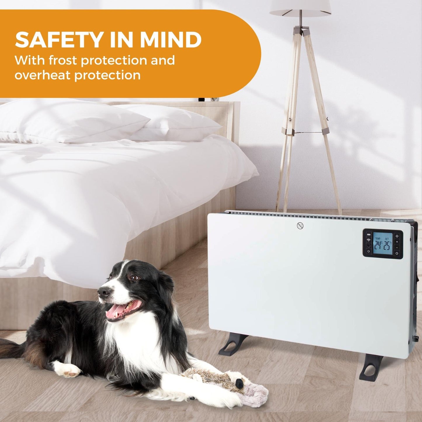 Nedis SmartLife Convection Heater | Wi-Fi | 2000 W | 3 Heat Settings | LCD | 5 - 37 °C | Adjustable thermostat | White
