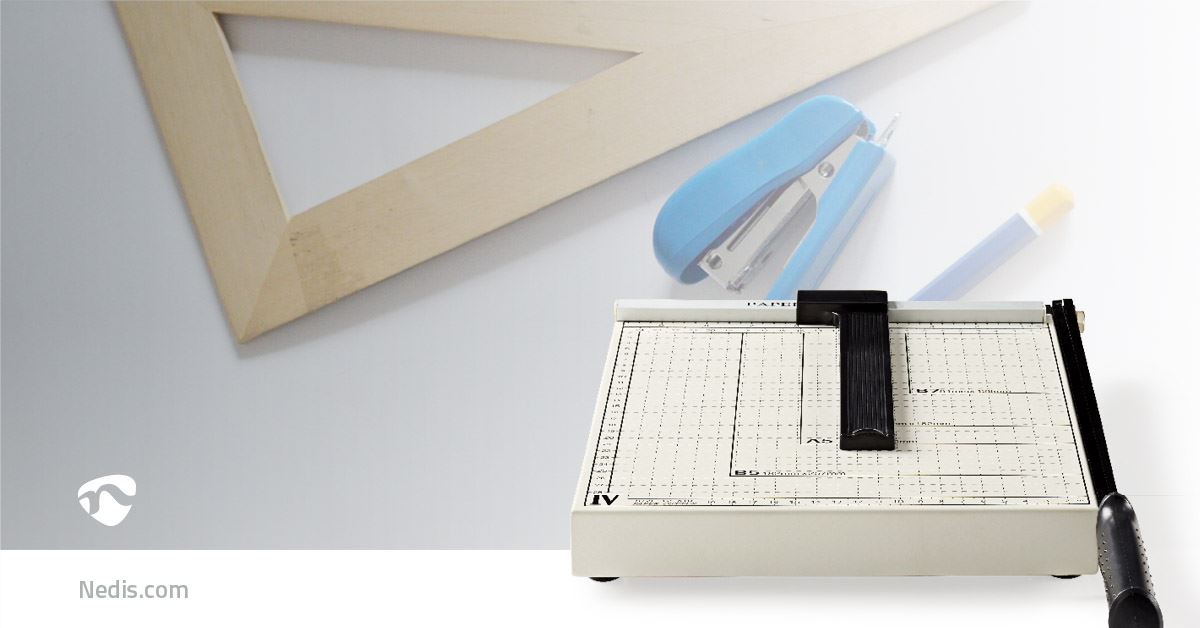 Nedis Paper Cutting Machine | Max. cutting size: 210 x 297 mm | Type of knife: Metal | Metal | Black / White