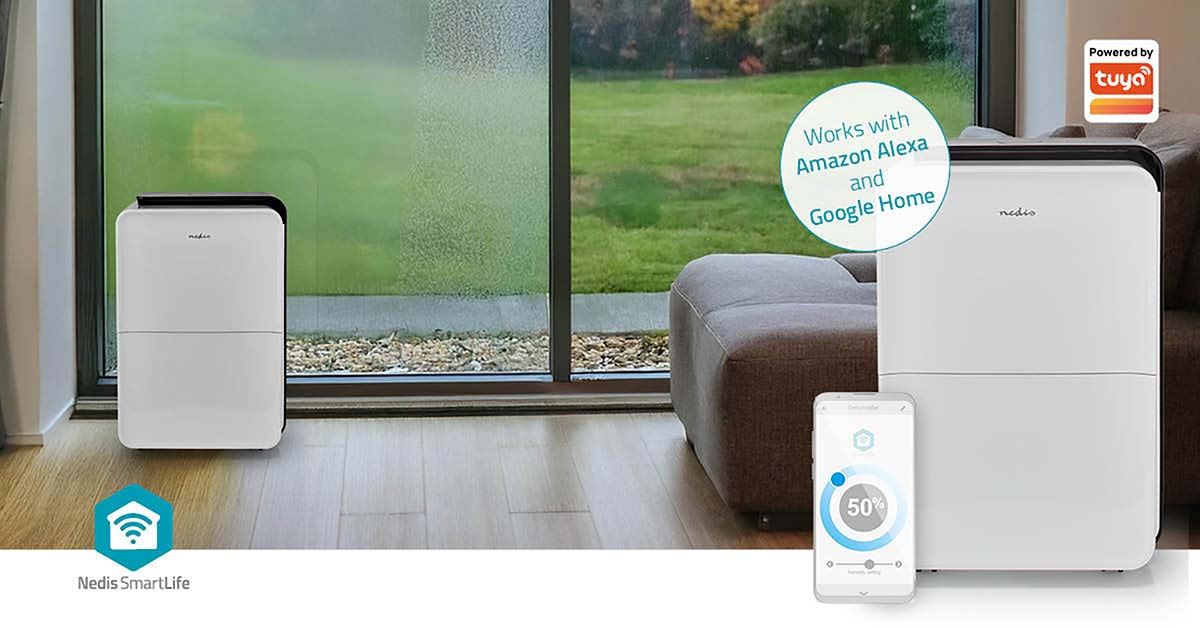 Nedis SmartLife Dehumidifier | Wi-Fi | 30 l/Day | Dehumidification / Continuous / Max+ / Dry laundry / Ventilation | Android™ / IOS | Adjustable hygrostat | 210 m³/h