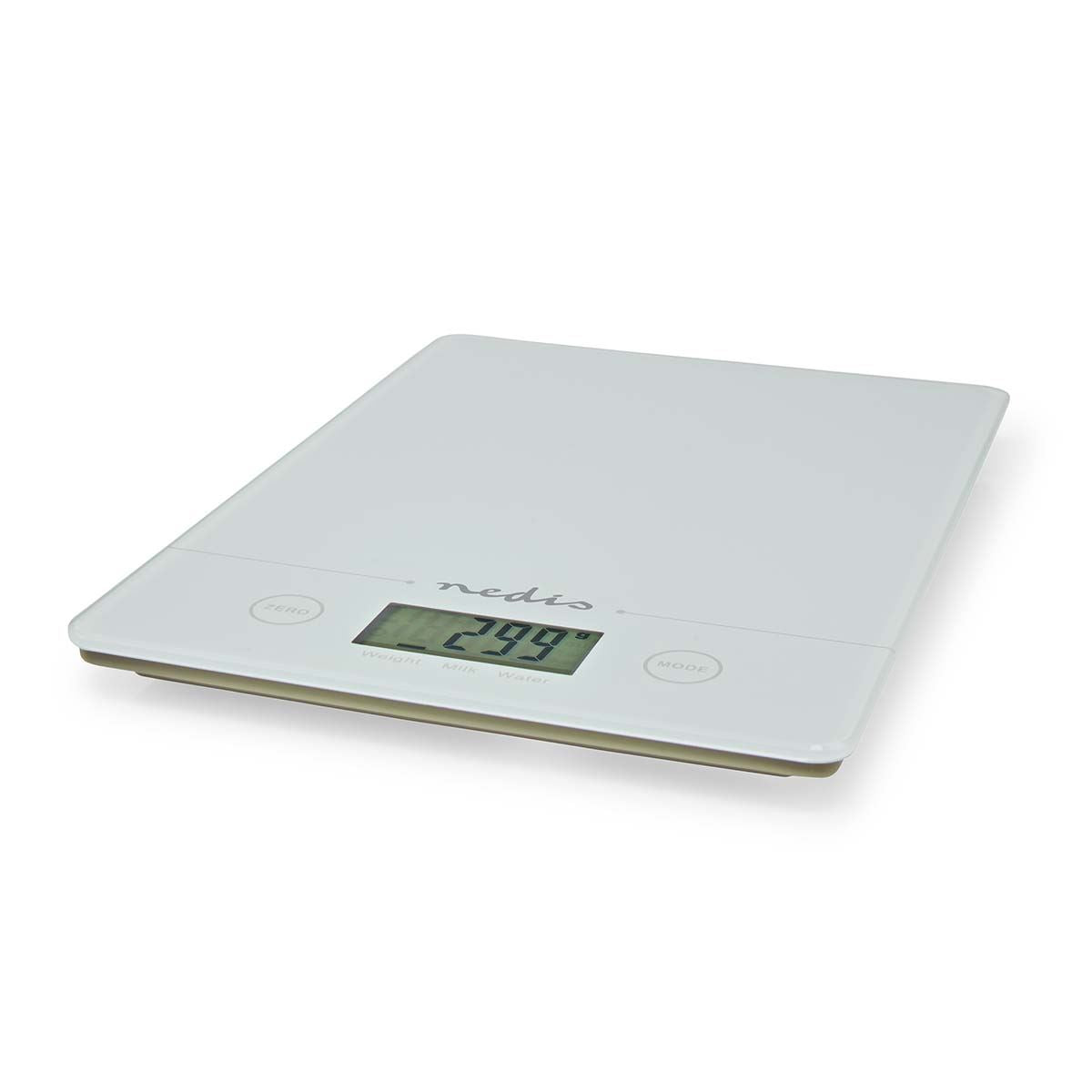 Nedis Kitchen Scales | Digital | Glass / Plastic | CR 2032 Battery | White