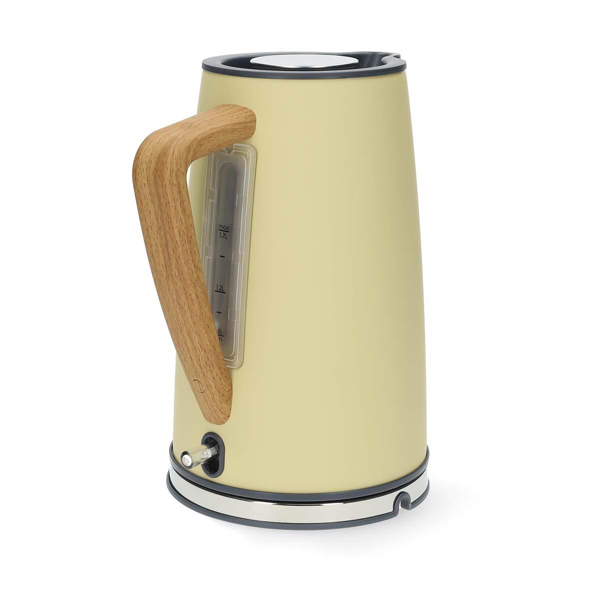 Nedis Electric Kettle | 1.7 l | Soft-Touch | Yellow | Rotatable 360 degrees | Concealed heating element | Strix® controller | Boil-dry protection