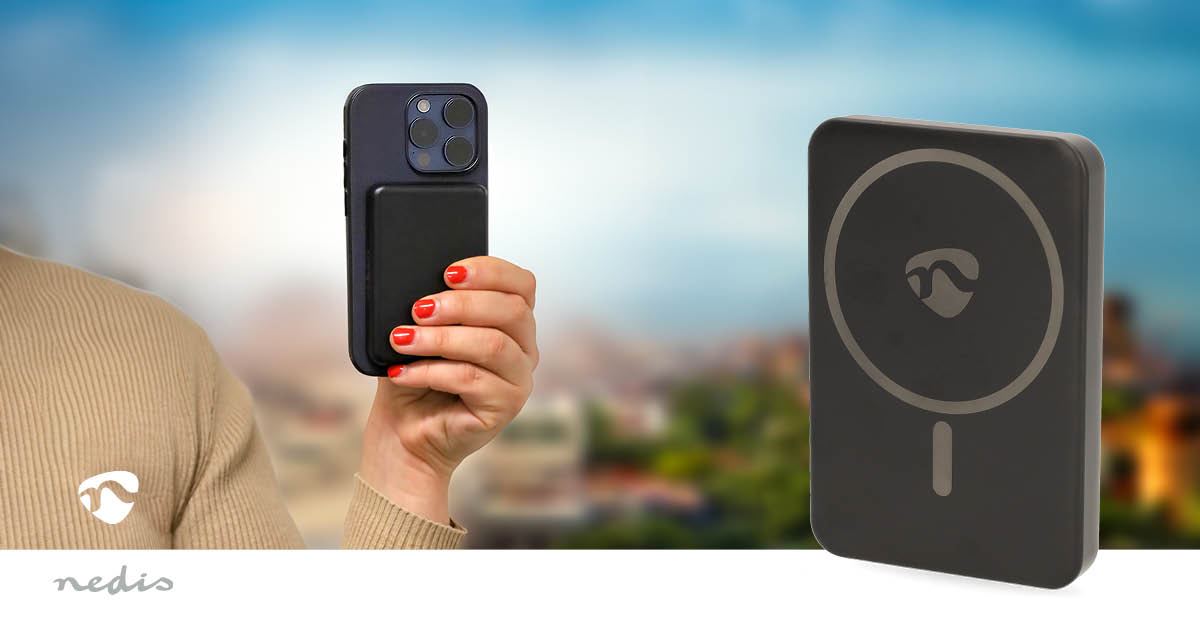 Nedis Powerbank | 5000 mAh | Wireless charging | 1.67 / 2.22 / 3.0 A | Number of outputs: 1 | Output connection: 1x USB-C™ | Input connection: 1x USB-C™ | PD3.0 20W | Lithium-Polymer