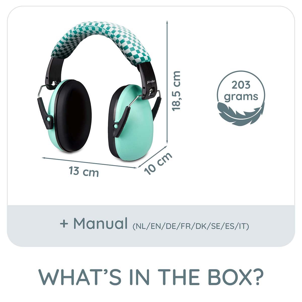 Alecto Earmuff Noise Suppressors | Sensory Overload Protection | for kids Green