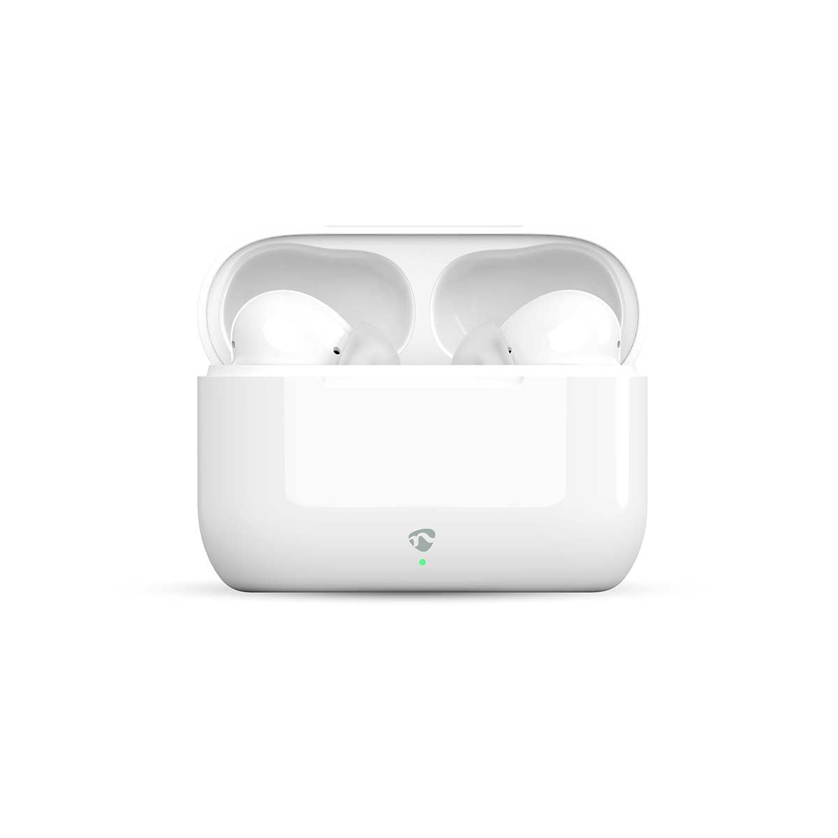 Nedis Fully Wireless Earphones | Bluetooth® | Battery play time: 24 hrs | Touch Control | Charging case | Wireless charging case | Built-in microphone | Voice control support | Noise canceling | IPX4 | White