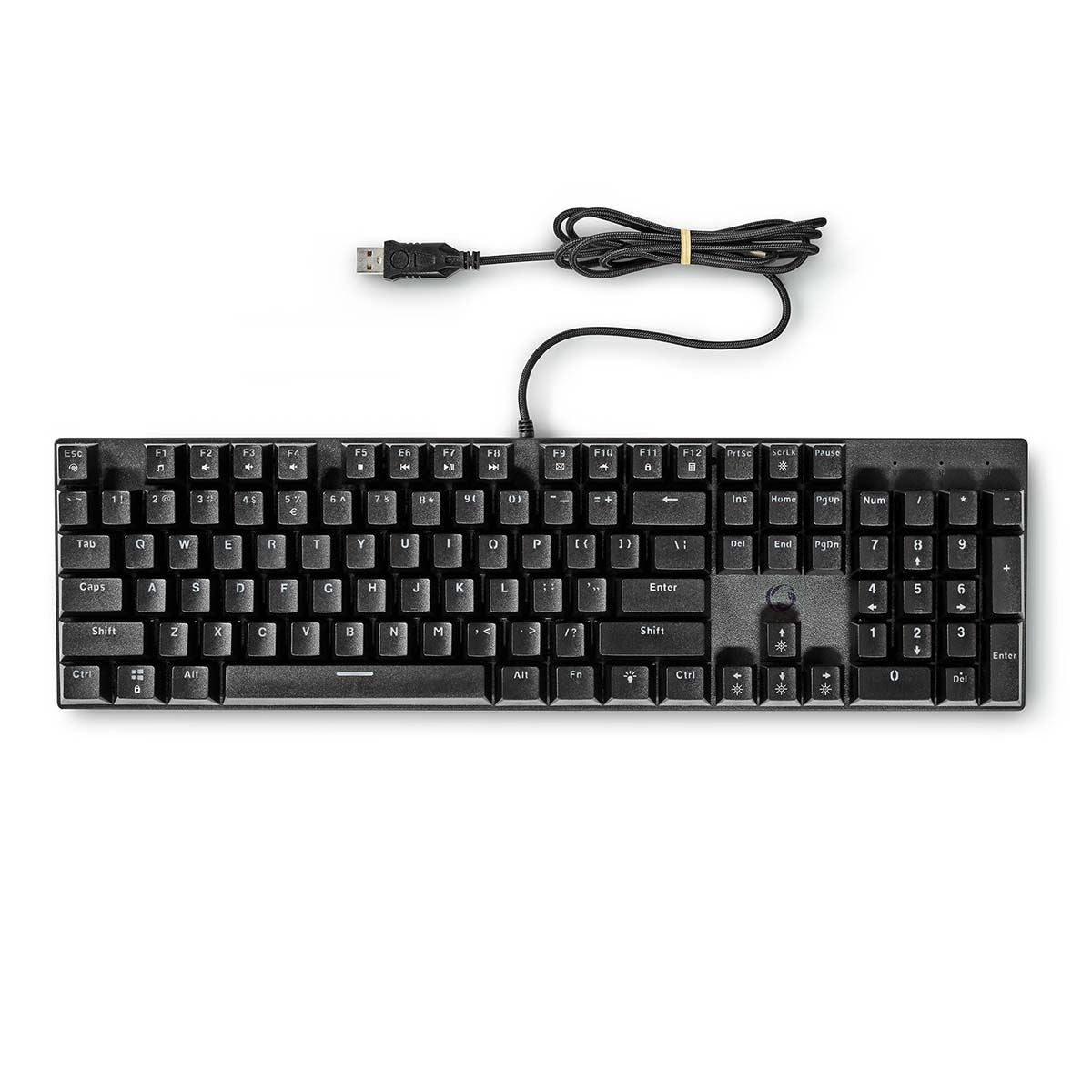 Nedis Wired Gaming Keyboard | USB Type-A | Mechanical Keys | LED | QWERTY | US Layout | USB Powered | Power cable length: 1.50 m | Gaming