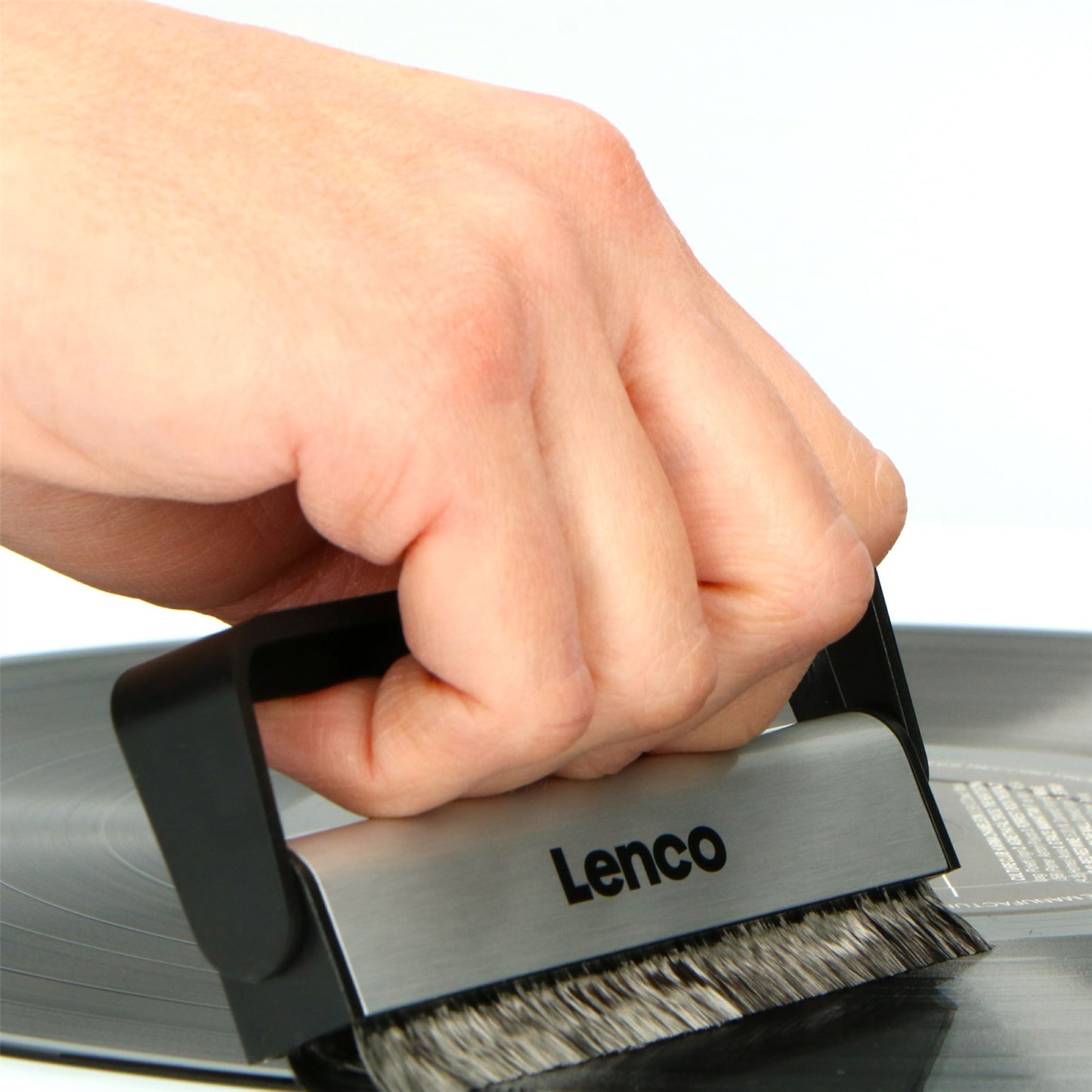 Lenco Antistatic Vinyl LP Carbon Fibre Brush & Cleaning Fluid Kit
