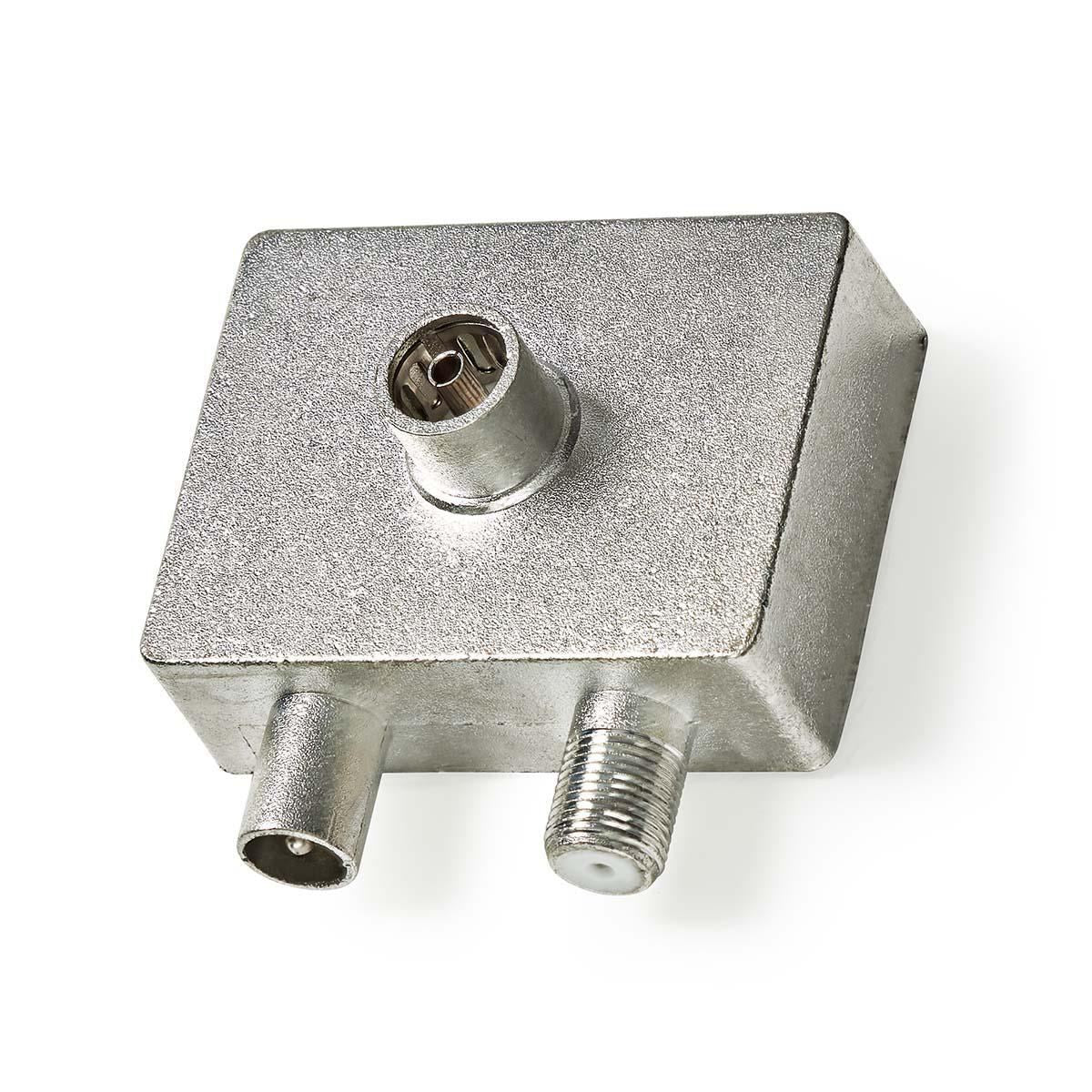 Nedis Satellite & Antenna Adapter | IEC (Coax) Female | F Female / IEC (Coax) Male | Nickel Plated | 75 Ohm | Straight | Metal | Metal / Silver | 1 pcs | Box