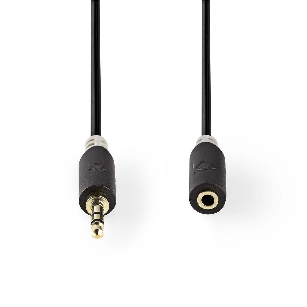 Nedis Stereo Audio Cable | 3.5 mm Male | 3.5 mm Female | Gold Plated | 3.00 m | Round | Anthracite | Box