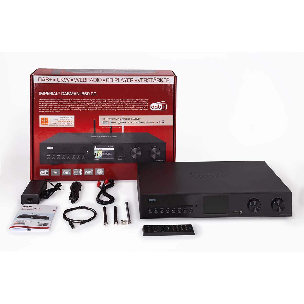 Imperial DABMAN i560 CD All-in-one HiFi System with Amplifier and CD Player DAB+ / FM / Internet / Bluetooth Black