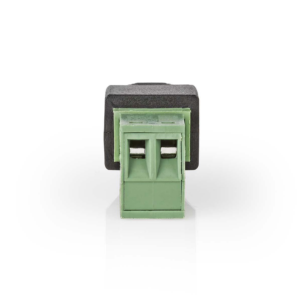 Nedis CCTV Security Connector | 2-Way Terminal Block | 5.5 x 2.1 mm Male | Male | Black / Green