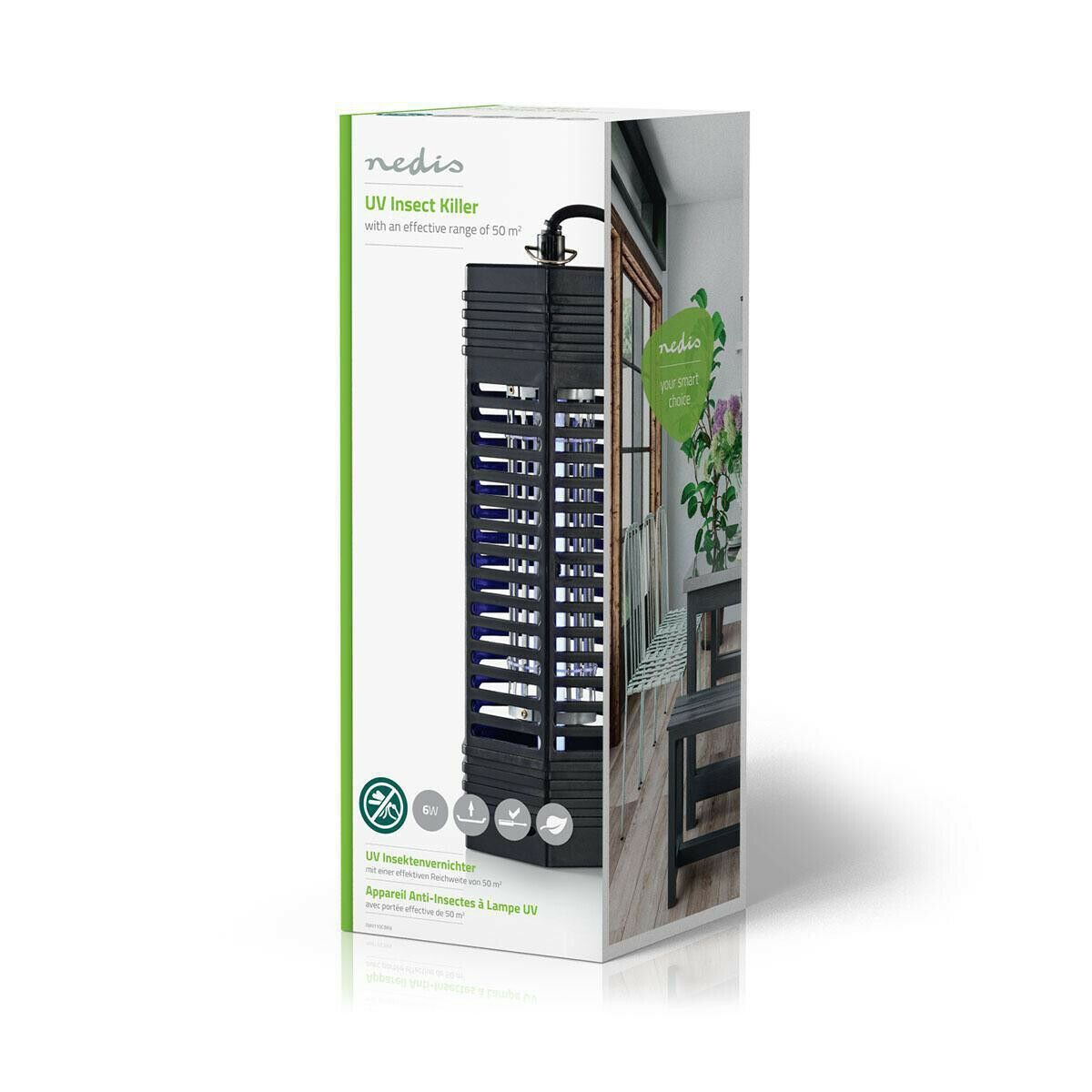 Nedis Insect Stop Light Trap | 6 W | Lamp type: F6T5/BL | Effective range: 50 m² | Black
