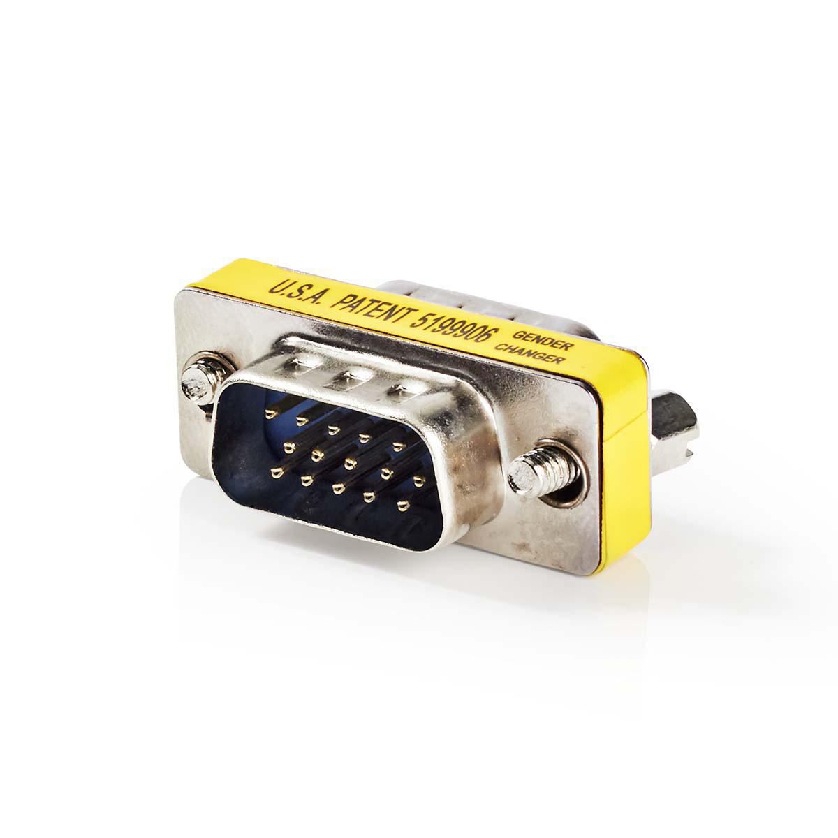 Nedis VGA Adapter | VGA Male | VGA Male | Nickel Plated | Straight | Metal | Metal | Polybag