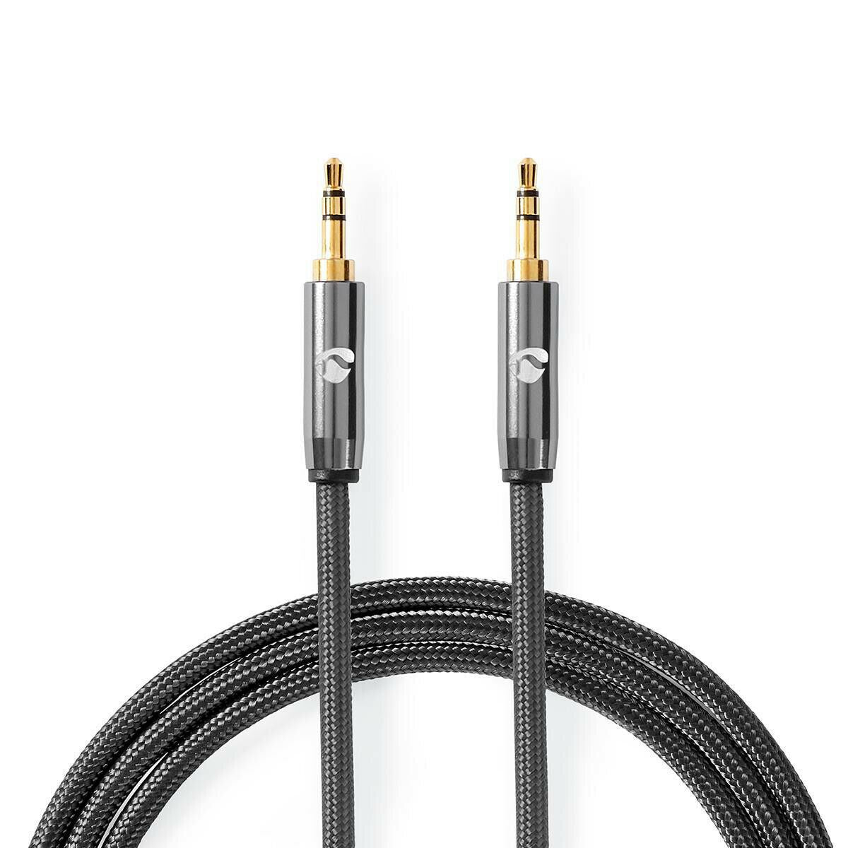 Nedis Stereo Audio Cable | 3.5 mm Male | 3.5 mm Male | Gold Plated | 2.00 m | Round | Grey / Gun Metal Grey | Cover Window Box