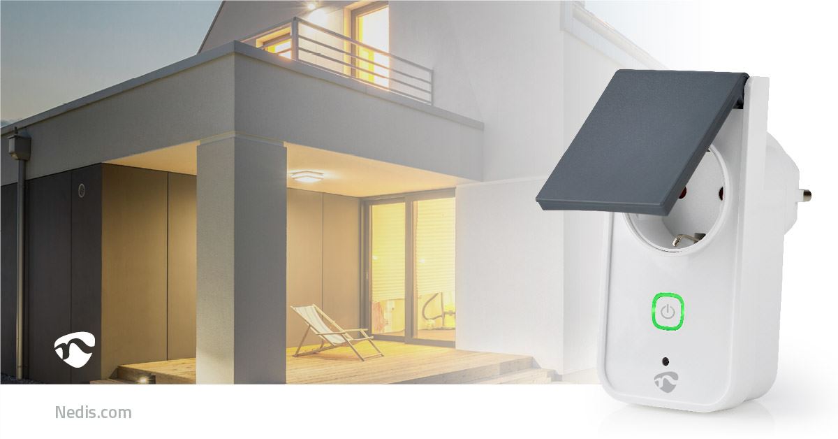 Nedis SmartLife Smart Plug | Wi-Fi | IP44 | Power meter | 3680 W | Plug with earth contact / Type F (CEE 7/7) | -30 - 40 °C | Android™ / IOS | Grey / White | 1 pcs
